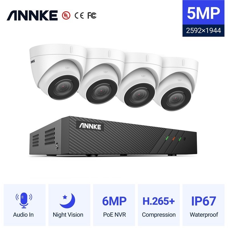 ANNKE SET N48PBB POE 6MP NVR 8 IP + 4 TURRET CAMERAS 5MP ΕΞΩΤΕΡΙΚΕΣ I51DS 5MP 2.8mm