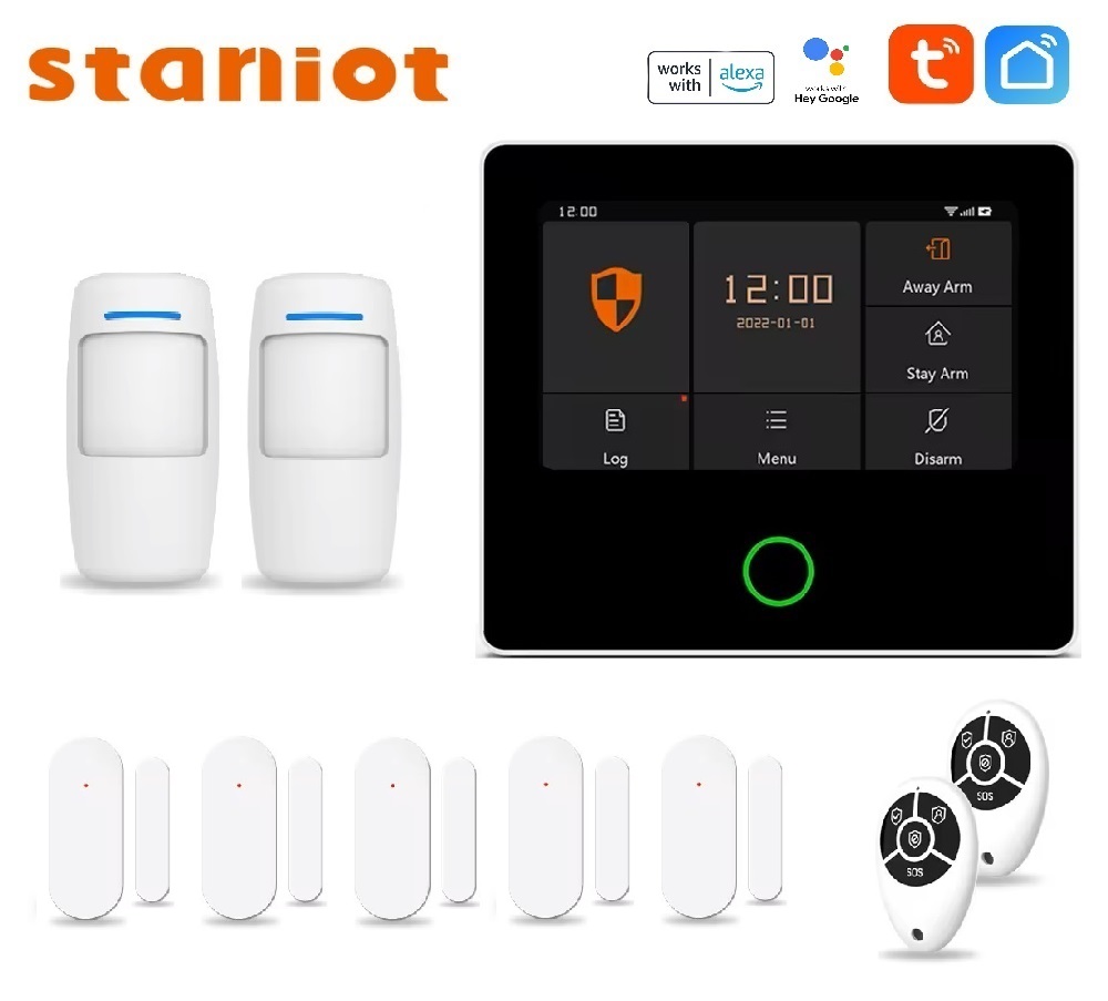STANIOT ασύρματο σύστημα συναγερμού H-502-D Ελληνικο ΜΕΝΟΥ Touchscreen, Wi-Fi, TUYA & Smart Life