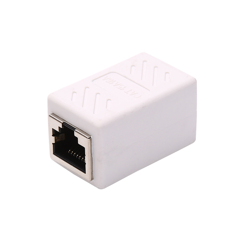 RJ45 Connector Network Cable Adapter Shielded CAT5 CAT5e CAT6 CAT7 WHITE