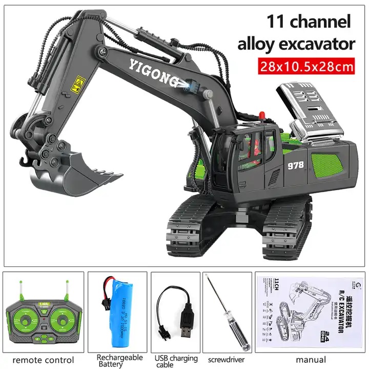 Τηλεκατευθυνόμενος Εκσκαφέας 1/20 RC excavator Green BC1043G