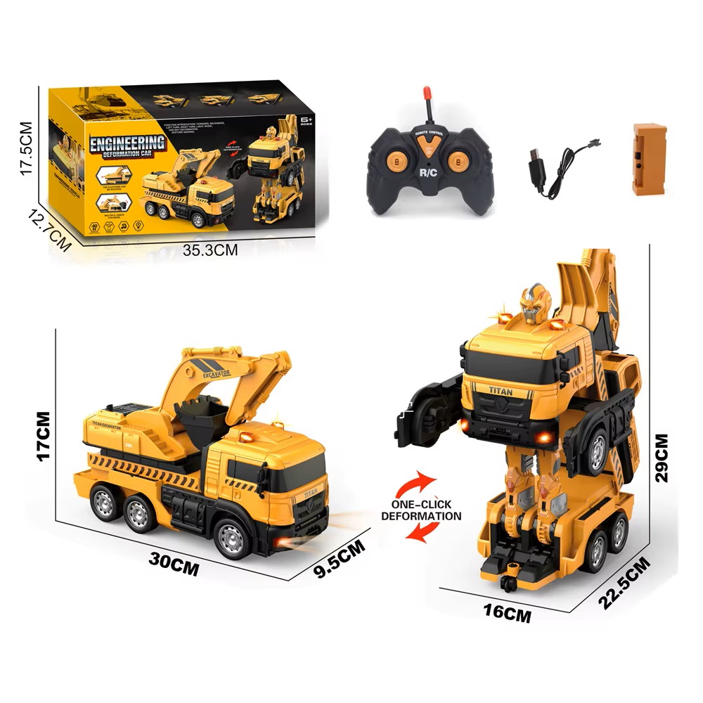 Τηλεκατευθυνόμενο Φορτηγό Truck Excavator Transformer 2.4G Radio Control YELLOW Τηλεκατευθυνόμενο Φορτηγό Truck Excavator Transformer 2.4G Radio Control YELLOW