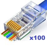 Sinet RJ-45 CAT6 EZ male x100 Connector (30μ Gold Plated) 