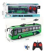 Τηλεκατευθυνόμενο Τρόλεϊ Λεωφορείο 1/24 RC GREEN BUS JHBPH11055G 
