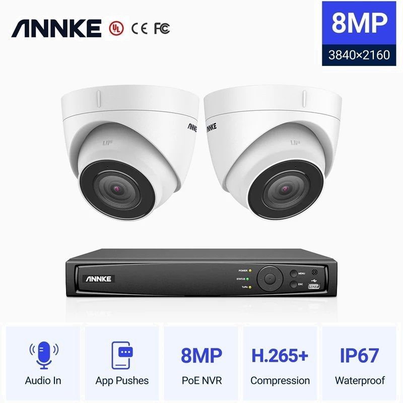 Φωτογραφία από ANNKE N48PAW POE NVR IP 8MP 2 TURRET CAMERAS ΕΞΩΤΕΡΙΚΕΣ I91BM 4 mm