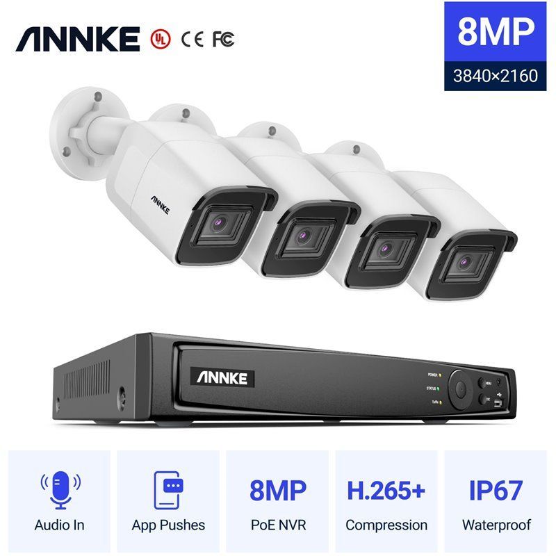 Φωτογραφία από ANNKE SET N48PAW 4K POE NVR 4 BULLET CAMERAS ΕΞΩΤΕΡΙΚΕΣ I91BL4 8MP 2.8mm