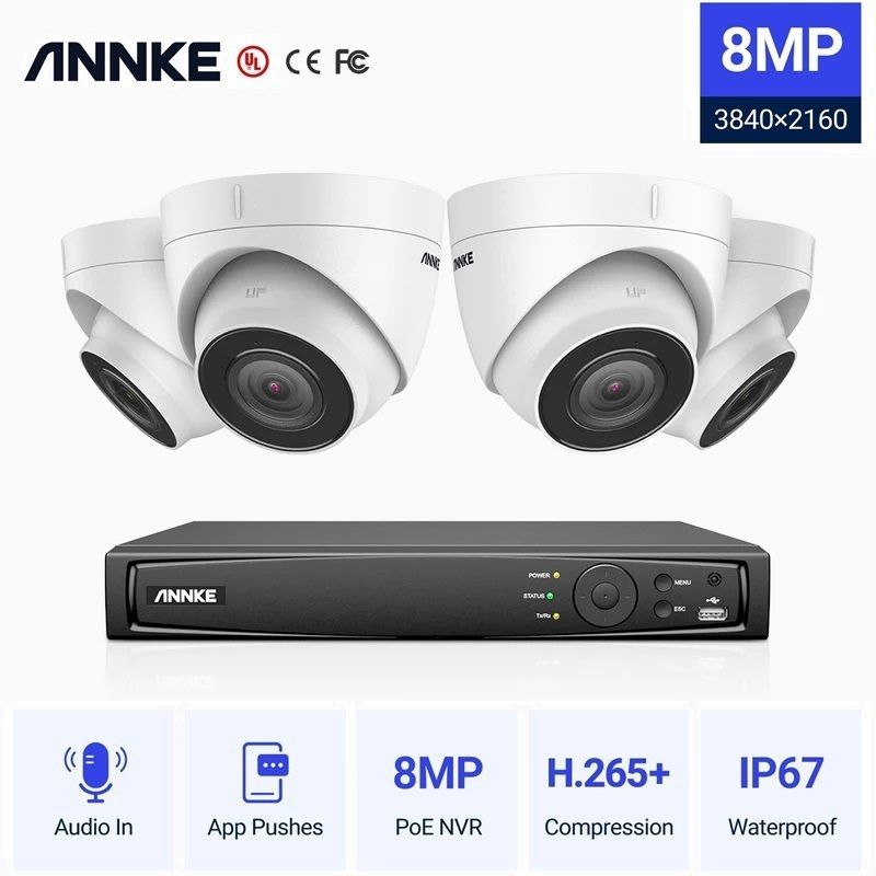 Φωτογραφία από ANNKE N48PAW SET 4K POE NVR 4 TURRET CAMERAS I91BM ΕΞΩΤΕΡΙΚΕΣ 8MP 4mm