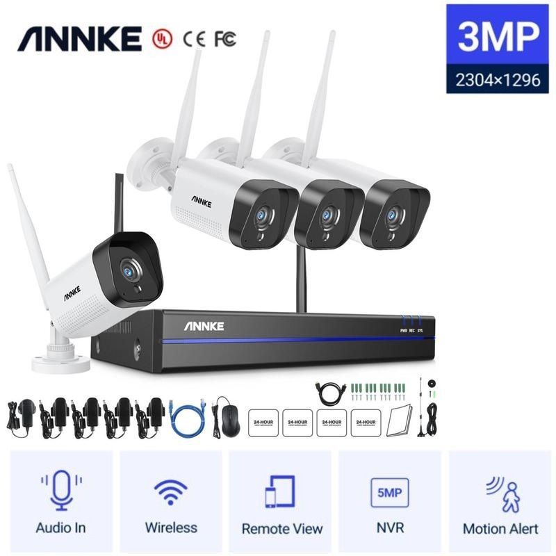 Φωτογραφία από ANNKE SET WIFI NVR 5MP 8CH 4 WIFI 3ΜP WE400 με ήχο εξωτερικές κάμερες N48WHR1