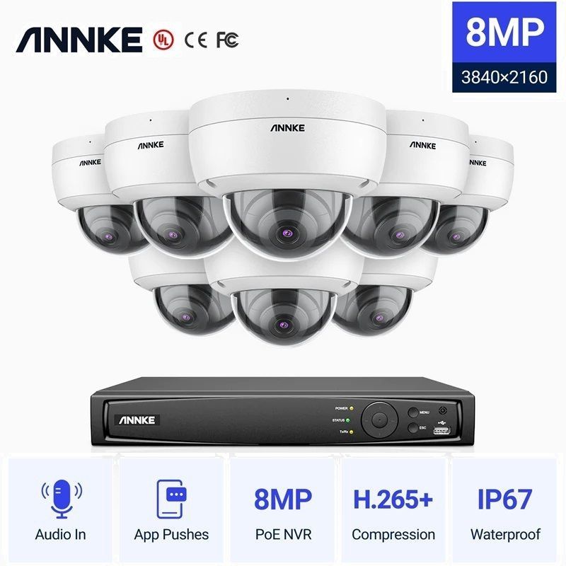Φωτογραφία από ANNKE SET N48PAW 4K POE NVR 8 DOME CAMERAS ΕΞΩΤΕΡΙΚΕΣ I91BN 8MP