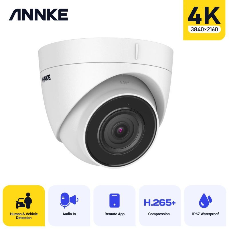 Φωτογραφία από ANNKE 8MP 4mm IP POE TURRET camera με μικρόφωνο I91BM01