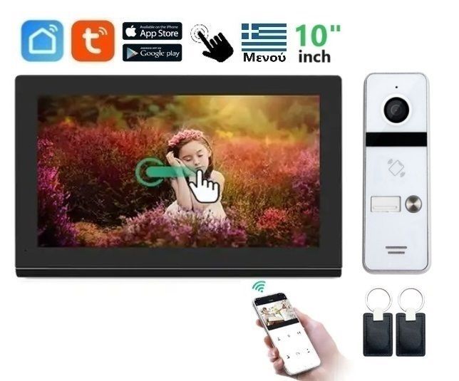 Φωτογραφία από Σετ θυροτηλεόρασης Joytimer 4 καλωδίων με οθόνη Wi-Fi TUYA Smartlife APP BLACK HD 10