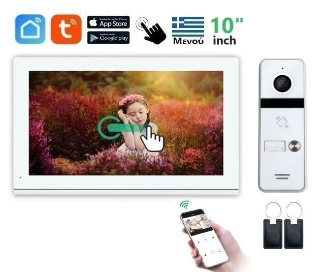 Φωτογραφία από Σετ θυροτηλεόρασης Joytimer 4 καλωδίων με οθόνη Wi-Fi TUYA Smartlife APP WHITE HD 10
