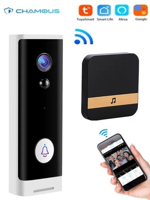 Φωτογραφία από CHAMOUS Smart Wi-Fi θυροτηλεόραση, με 2MP κάμερα, αισθητήρα κίνησης και ασύρματο κουδούνι TUYA SmartLife