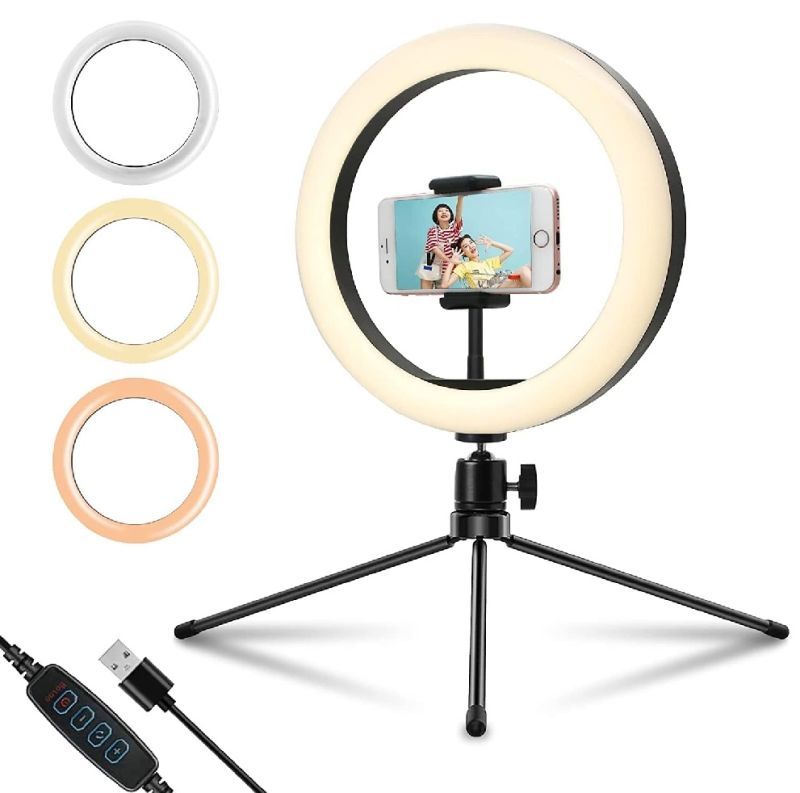 Φωτογραφία από Ring Light Led Ring Lamp with Mini Tripod 20cm 3000-5800K με Επιτραπέζιο Τρίποδο και Βάση για Κινητό TRSY0020