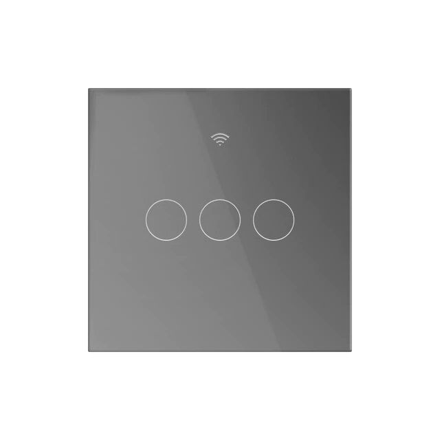 Φωτογραφία από EARU Διακόπτης Χωνευτός Wi-Fi Γκρί Τριπλός EATSW-TY-3-H
