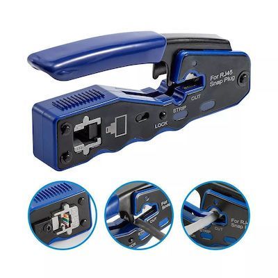 Φωτογραφία από Πρέσα Ακροδεκτών Δικτύου RJ45 με Απογυμνωτή CAT5e CAT6 crimping tool