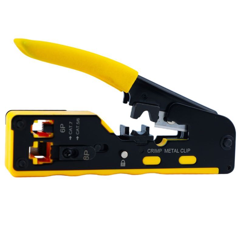Φωτογραφία από Πρέσα Ακροδεκτών Δικτύου RJ45 pass through CAT5 CAT6 CAT7 Yellow